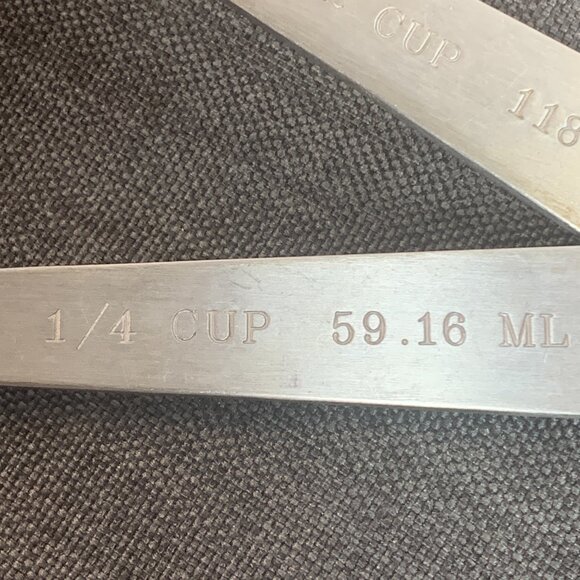 Ekco 18/0 Stainless Steel Measuring Spoons 1/8, 1/4, 1/2 Cup - Picture 7 of 9